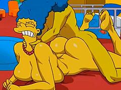 Marge, the housewife, experiences intense pleasure as she receives hot cum in her ass and squirts in various directions. This uncensored anime features mature characters with big asses and big tits