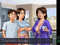 Helping the debt housewife with her homework in SummertimeSaga episode 10